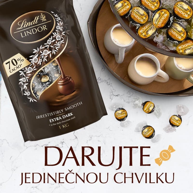Lindt Bonboniéra LINDOR Megabalení pralinek hořká čokoláda 70%