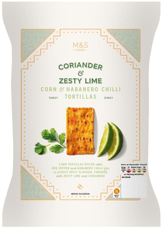 Marks & Spencer Tortillky with Coriander and Zesty Lime