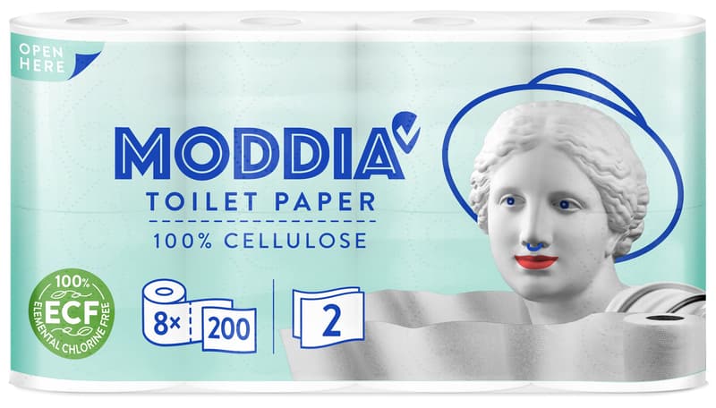 Moddia Toilet paper 2ply, 8 pcs