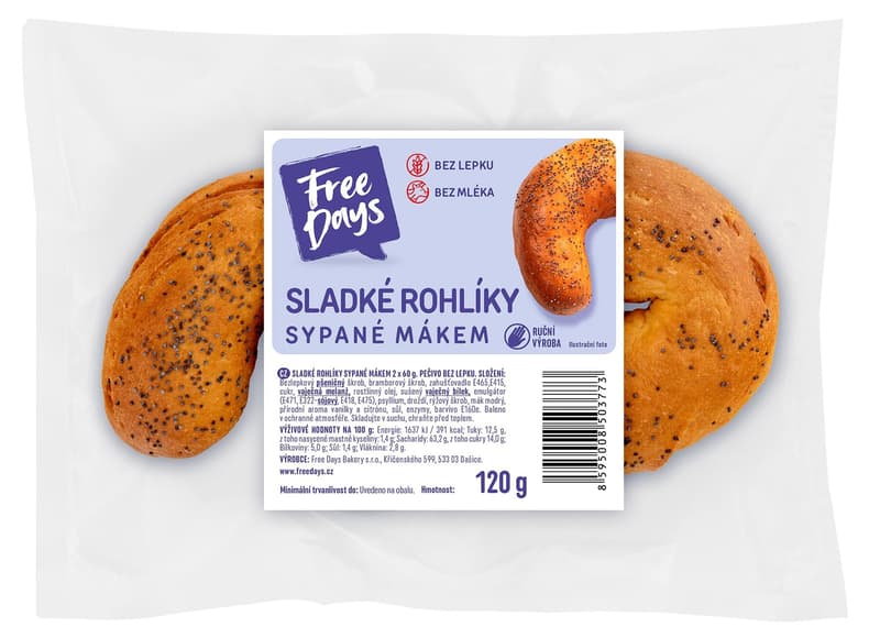 Free Days Sweet roll sprinkled with poppy seeds