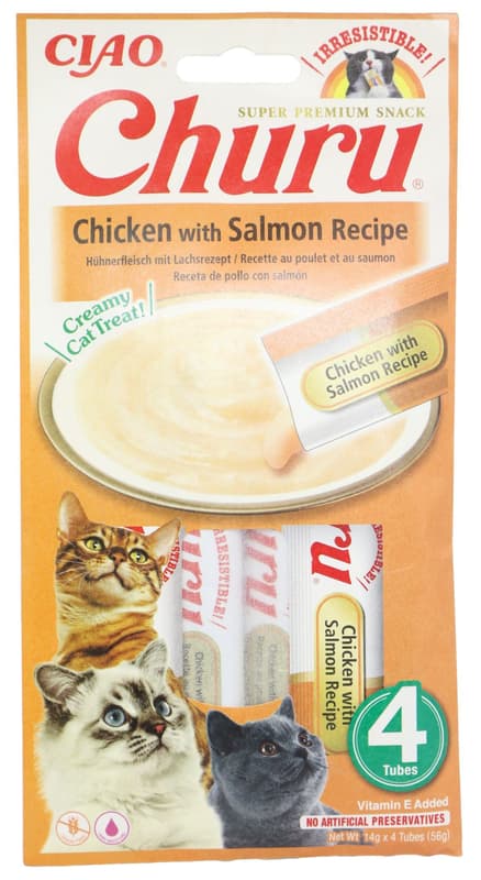 Inaba Churu Cat Snack chicken with salmon flavor 4×14g