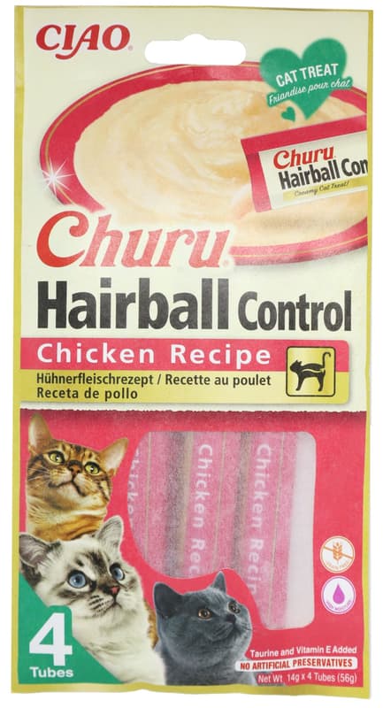 Inaba Churu cat snack Hairball chicken 4×14 g