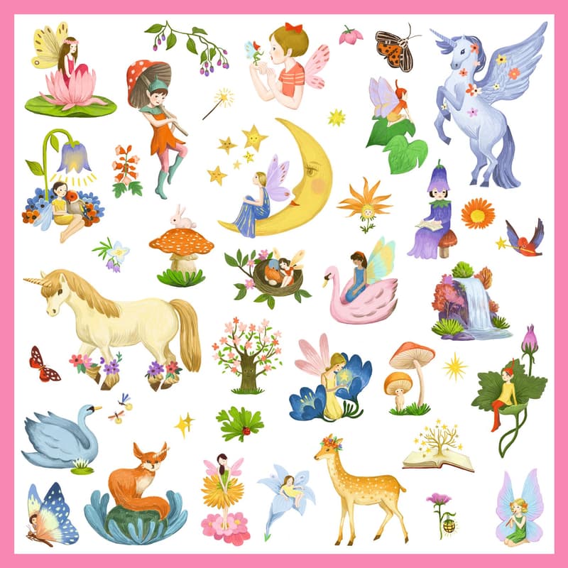 Djeco Metallic Stickers Fairies and Unicorns