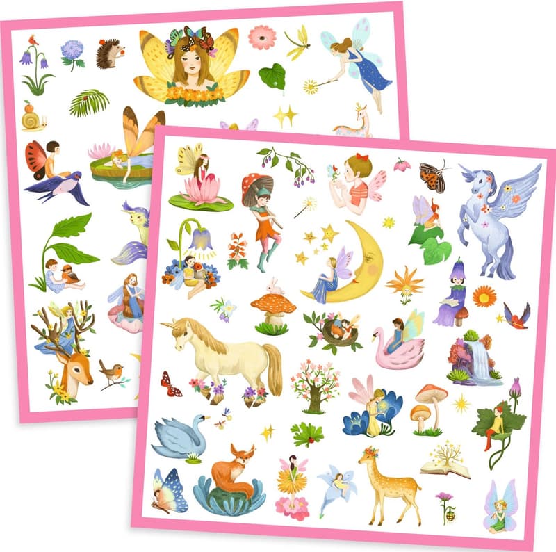 Djeco Metallic Stickers Fairies and Unicorns