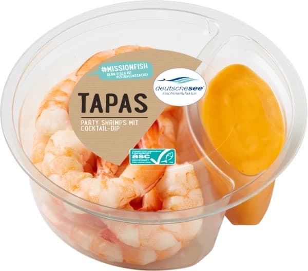 Deutsche See Party shrimp with cocktail dip