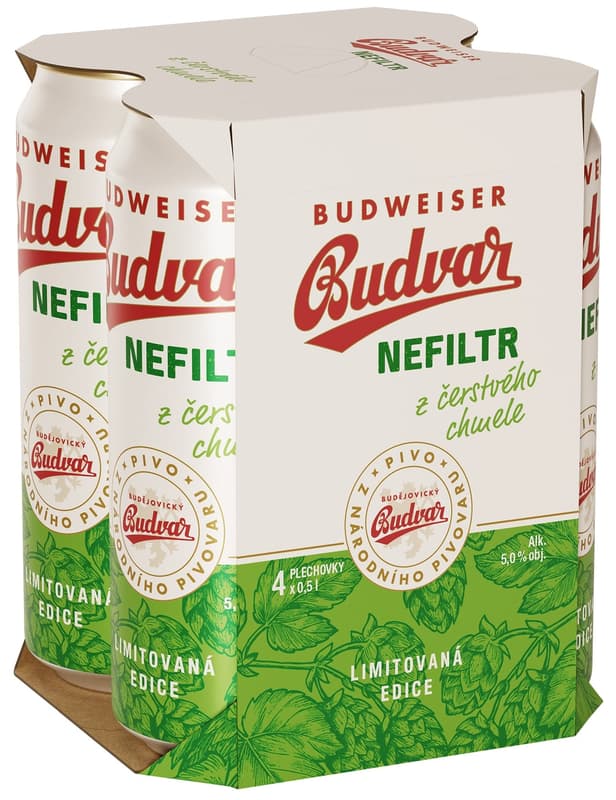 Budweiser Budvar Original unfiltered from fresh hops 4×0,5 l