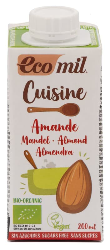 Ecomil Almond cuisine cream sugar free organic 9 % fat