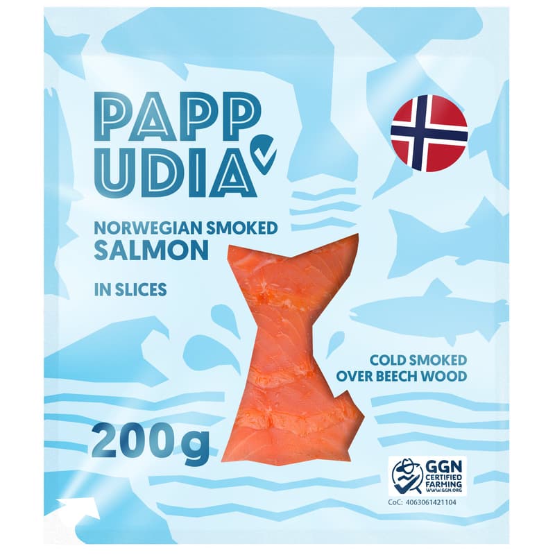 Pappudia Norwegian smoked salmon in slices
