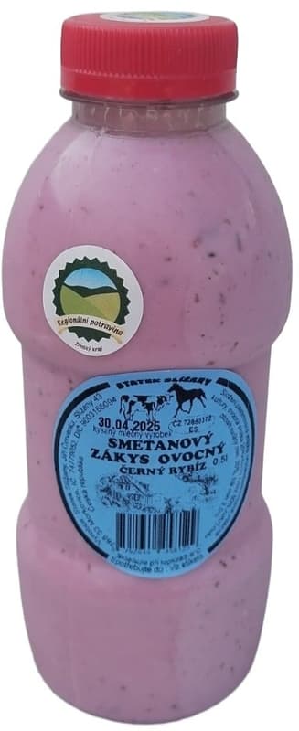 Statek Slížany Smetanový zákys ovocný černý rybíz