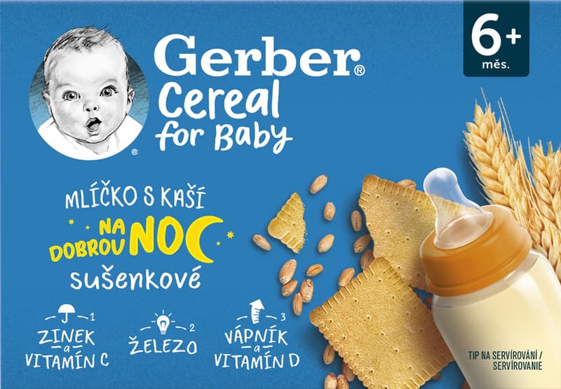 Gerber Cereal mlíčko s kaší sušenkové 2×200 ml