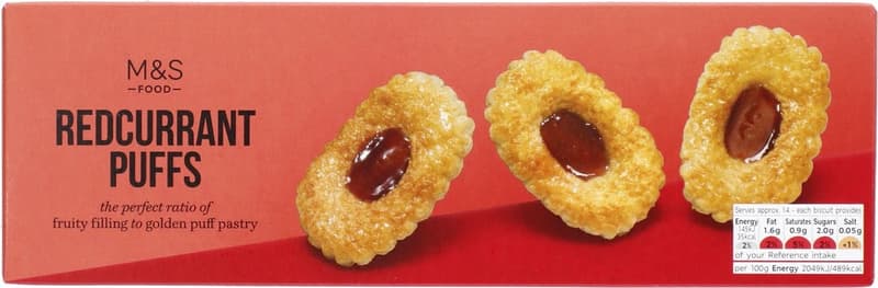Marks & Spencer Puff pastry biscuits with currant filling