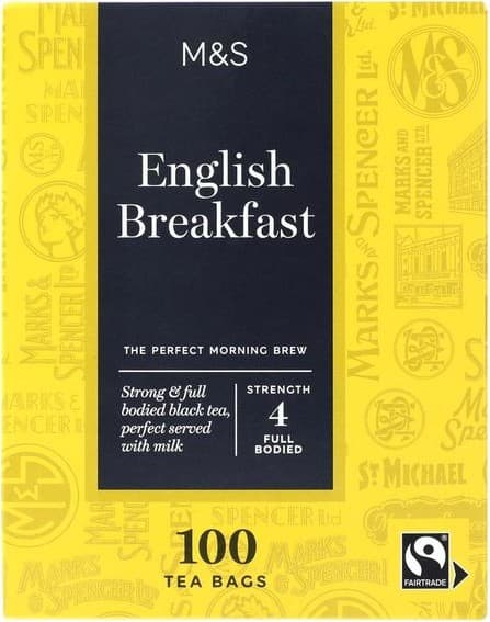 Marks & Spencer English Breakfast Tea, 100 Tea Bags, Foil-Packed