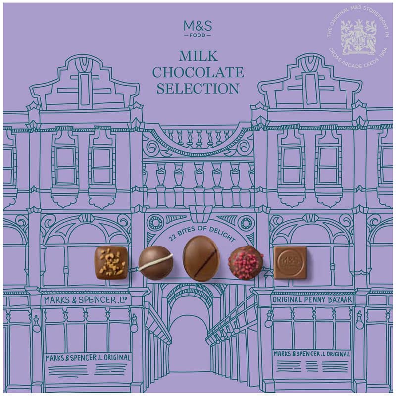 Marks & Spencer Collection of milk chocolate candies with various fillings