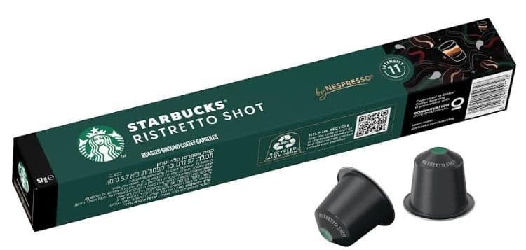 Starbucks Ristretto Shot by Nespresso Dark roast coffee capsules