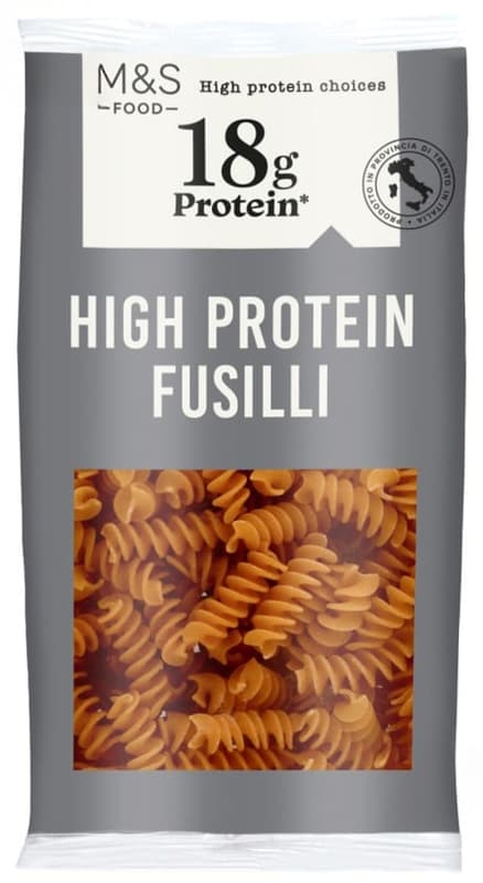 Marks & Spencer Fusilli pasta made from pea protein isolate
