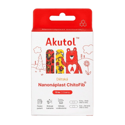 AKUTOL Nanonáplast ChitoFib Dětské balení 15ks