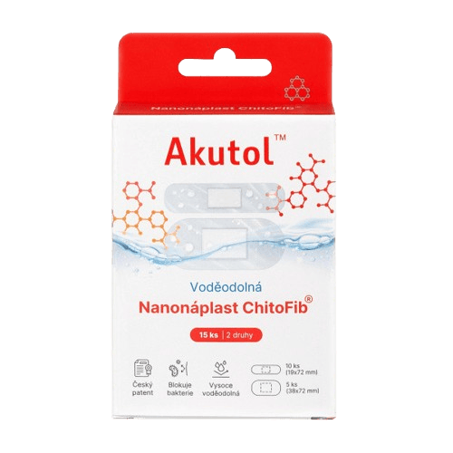 AKUTOL Nanonáplast ChitoFib Voděodolné balení 15ks