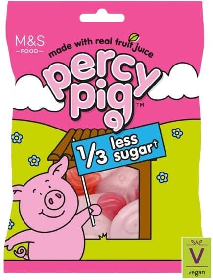 Marks & Spencer Percy Pig Soft Fruity Chewy Sweets with Fruit Juices, Reduced Sugar
