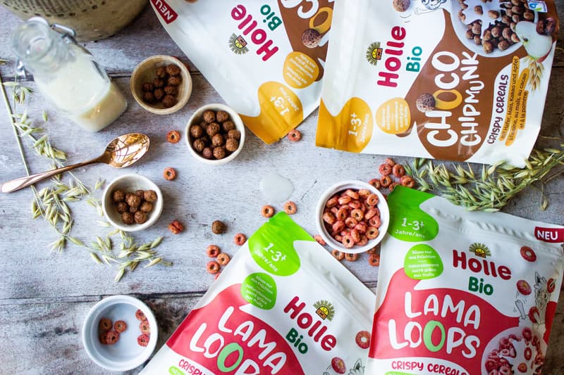 Holle BIO Lama Loops cereální musli jablko a jahoda