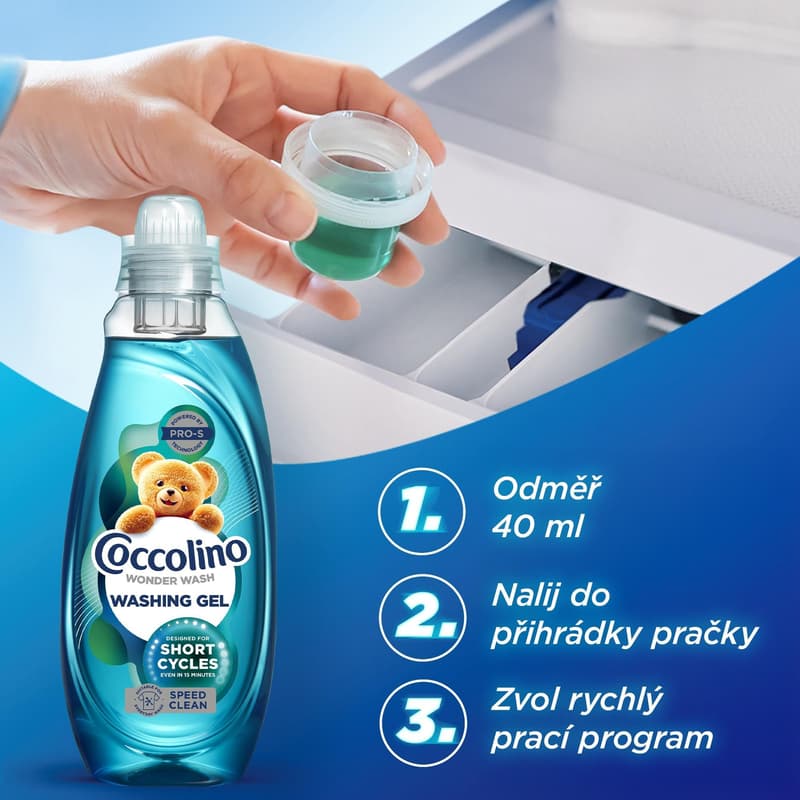 Coccolino Wonder Wash Speed Clean prací gel (1,48 l)