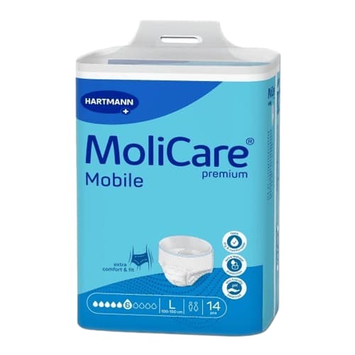 KALHOTKY NAVLÉKACÍ MOLICARE MOBILE 6 KAPEK L BOKY 100-150CM,1950ML,14KS