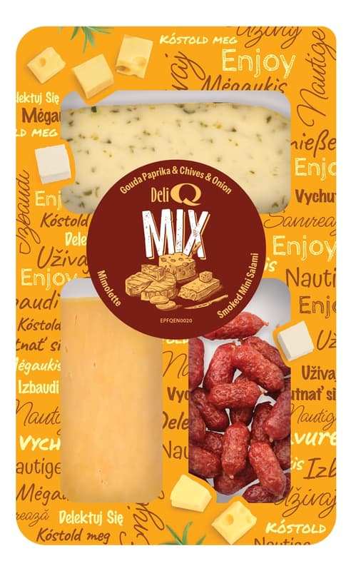 Deli Q Mix Gouda, mimolette a mini mould salami