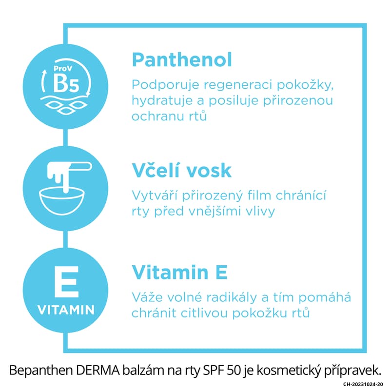 Bepanthen Derma balzám na rty SPF50 4.5g
