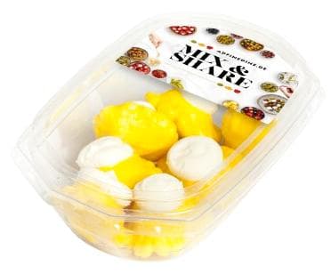 Mix&Share Yellow mini patties stuffed with cheese in rapeseed oil