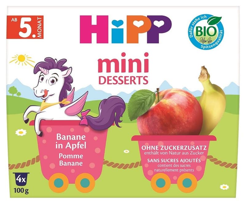 HiPP BIO Jablka s banány 4×100 g