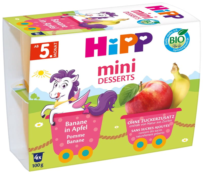 HiPP BIO Jablka s banány 4×100 g