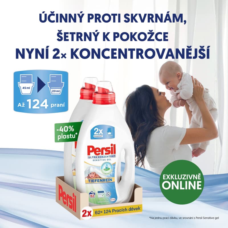 Persil Sensitive Ultra concentrated washing gel (2×1.24 l)