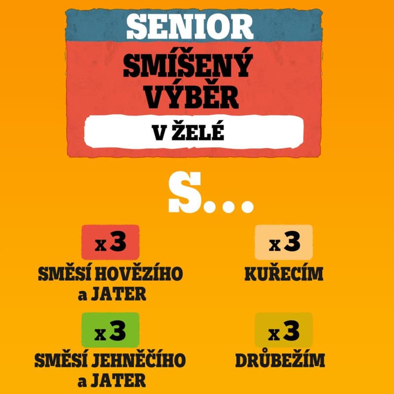 Pedigree Senior kapsičky v želé smíšený výběr pro psy 12×100 g