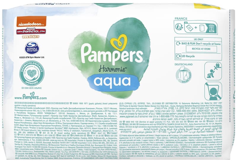 Pampers Harmonie Aqua dětské čisticí ubrousky 3×48 ks