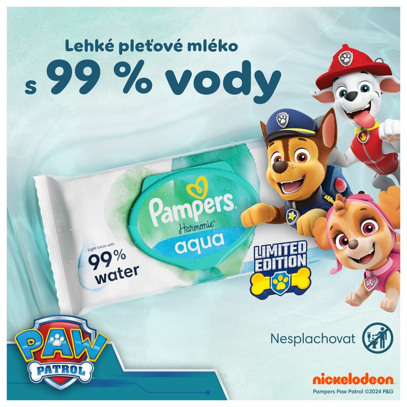 Pampers Harmonie Aqua dětské čisticí ubrousky 3×48 ks