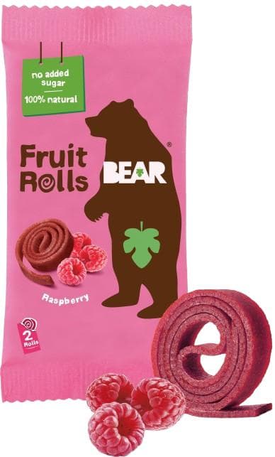 Bear Fruit Rolls raspberry fruit rolled slices