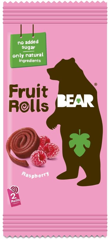 Bear Fruit Rolls raspberry fruit rolled slices