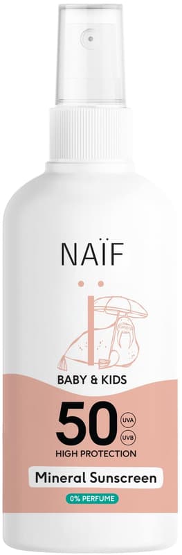 NAÏF Ochranný sprej na opalování SPF 50 ve spreji pro děti a miminka bez parfemace