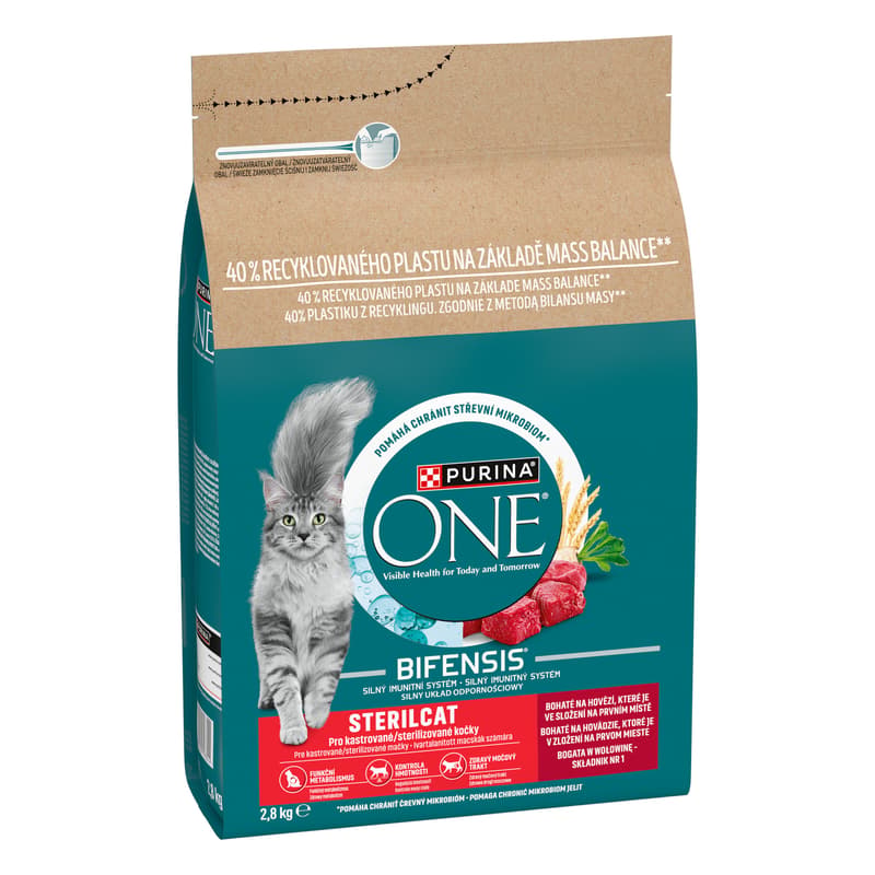Purina ONE Bifensis Sterilcat granule pro kočky s hovězím a pšenicí