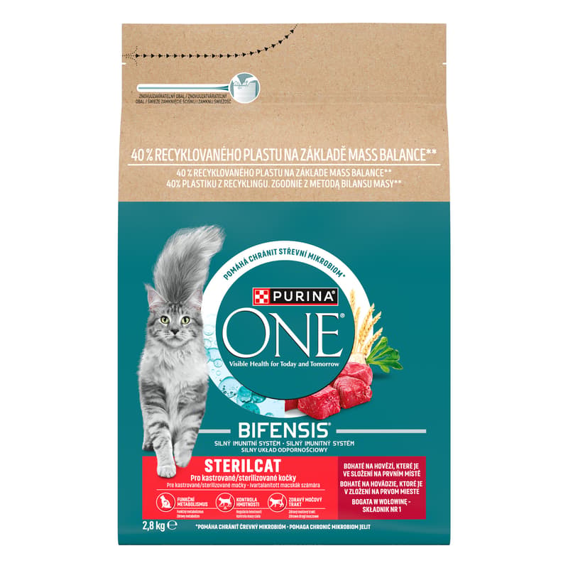 Purina ONE Bifensis Sterilcat granule pro kočky s hovězím a pšenicí