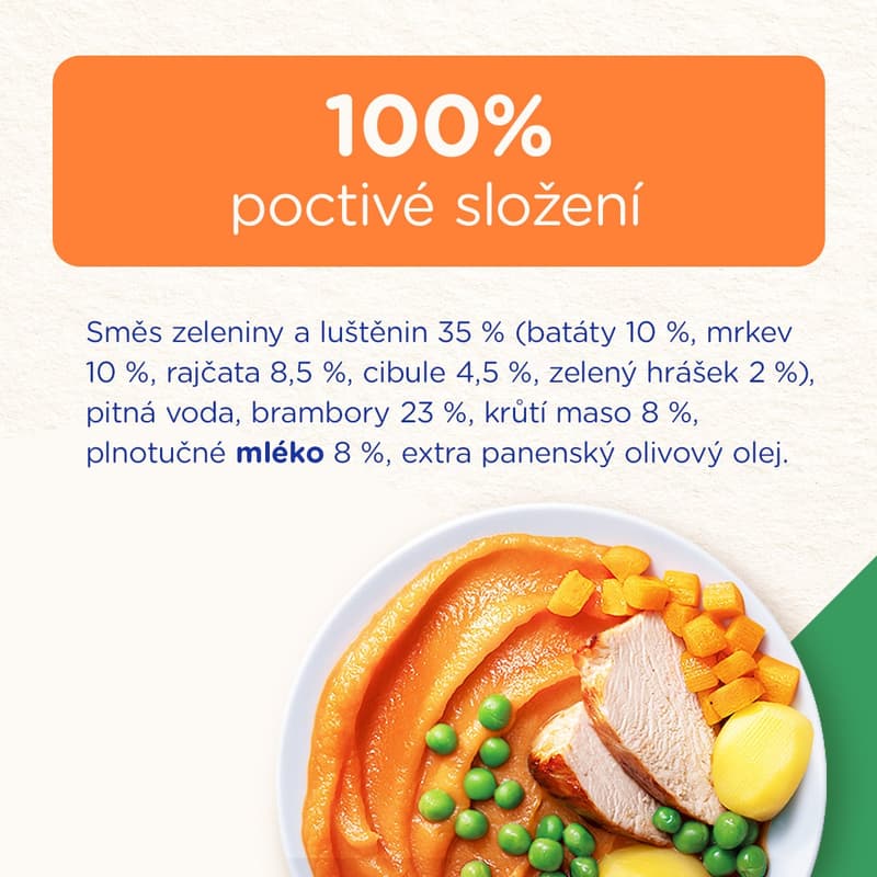 Sunar Příkrm batátová kaše s krůtím masem