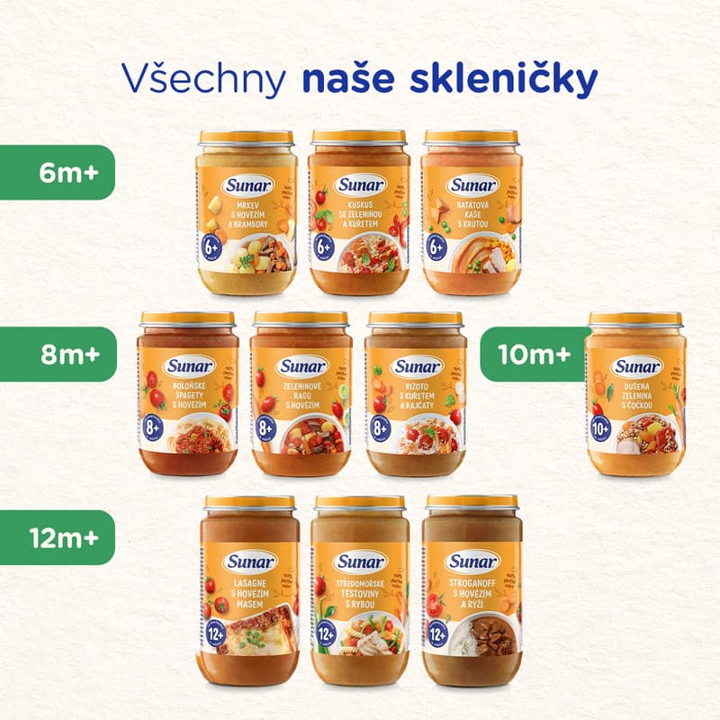 Sunar Příkrm batátová kaše s krůtím masem