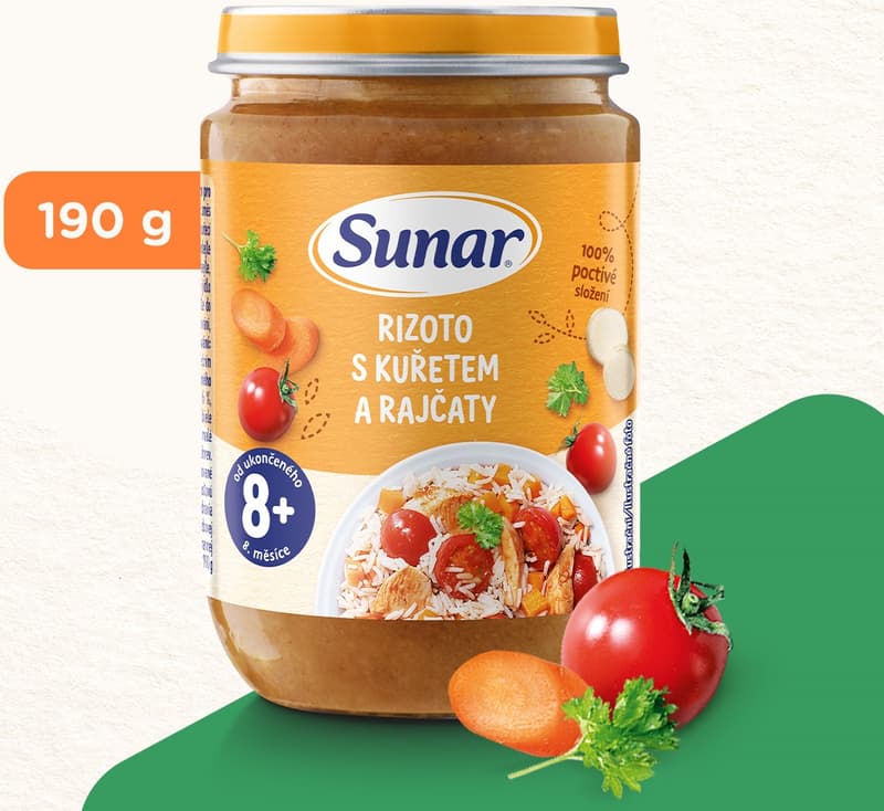 Sunar Příkrm rizoto s kuřetem a rajčaty