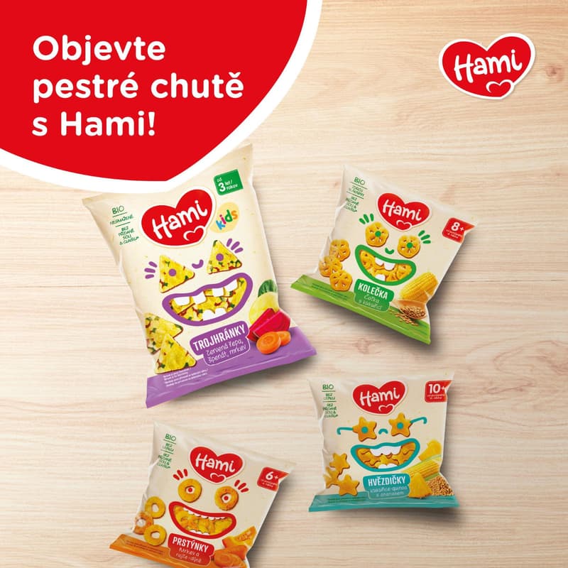 Hami BIO Prstýnky mrkev, rajče-dýně