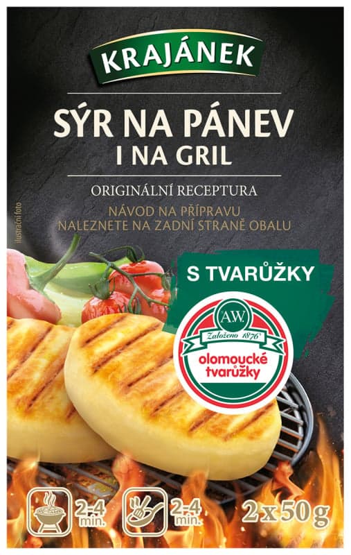 Krajánek Sýr na pánev i na gril s tvarůžky (2×50 g)