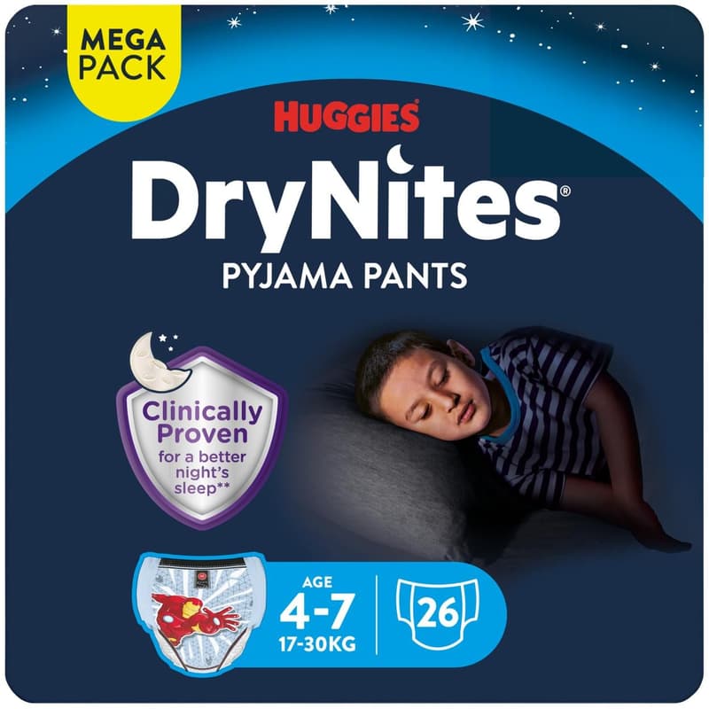 Huggies® DryNites Disposable Nighttime Panties for Boys M (17-30 kg)