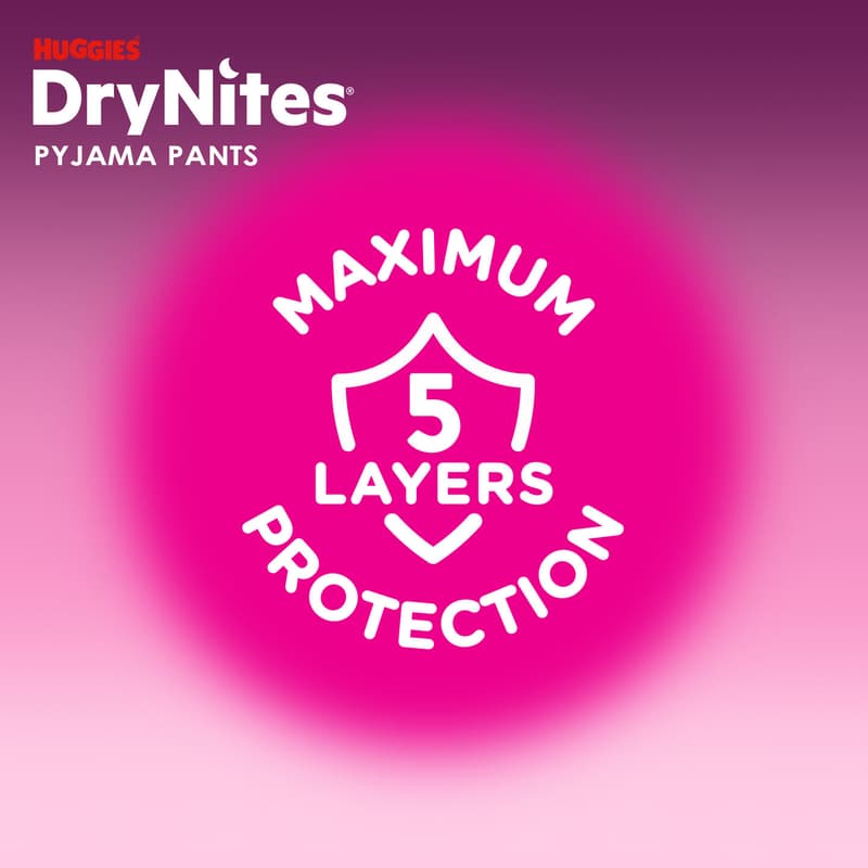 Huggies® DryNites jednorázové kalhotky na noc dívčí M (17–30 kg)