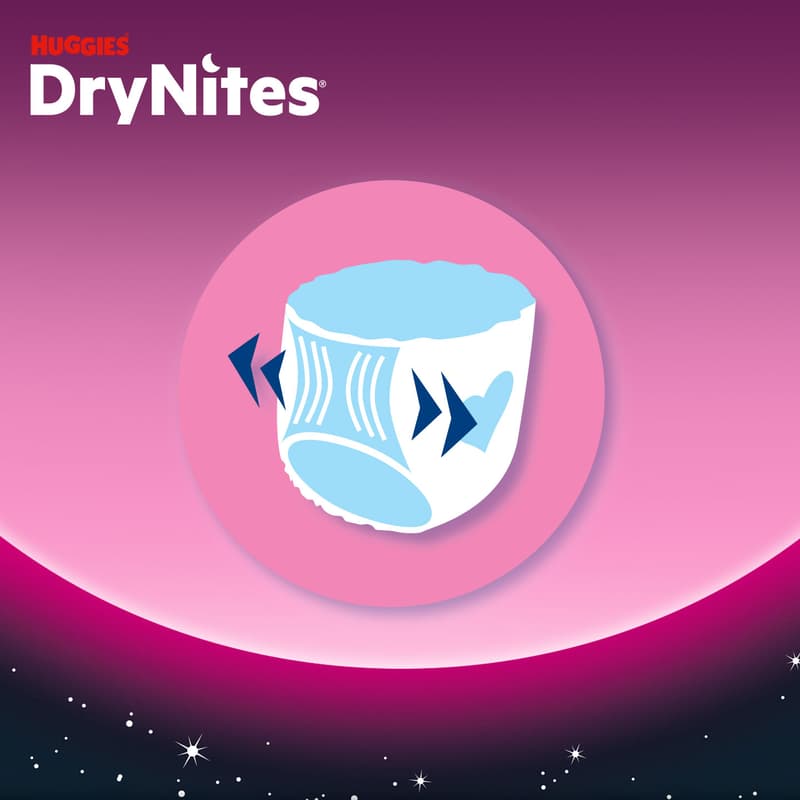 Huggies® DryNites jednorázové kalhotky na noc dívčí M (17–30 kg)