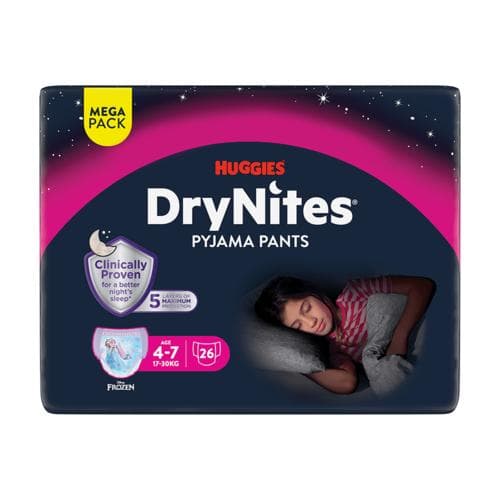 Huggies® DryNites jednorázové kalhotky na noc dívčí M (17–30 kg)