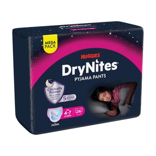 Huggies® DryNites jednorázové kalhotky na noc dívčí M (17–30 kg)