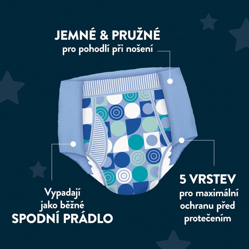 Huggies® DryNites jednorázové kalhotky na noc chlapecké L (30–34 kg)